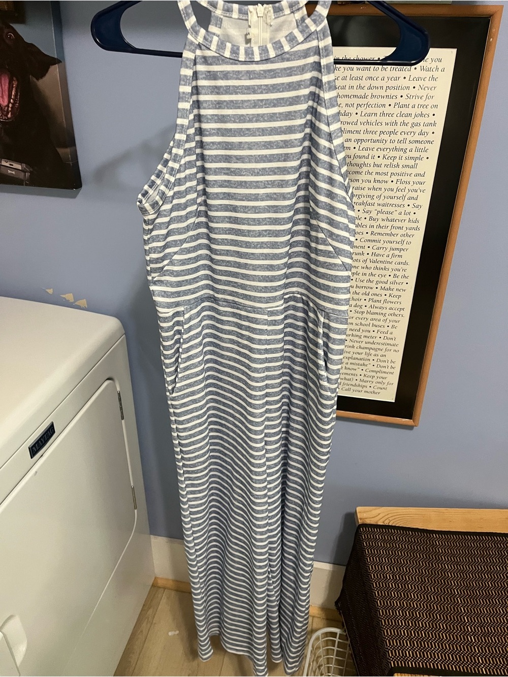Striped Blue and White Halter Jumpsuit